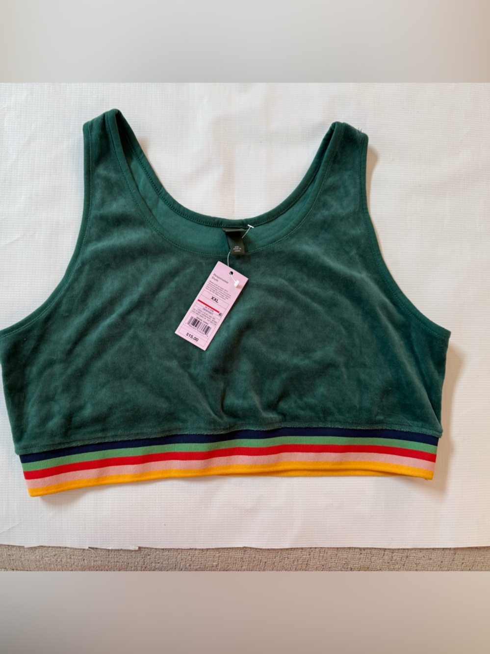 Wild fable Forest  Green Crewneck crop top xxl BNWT